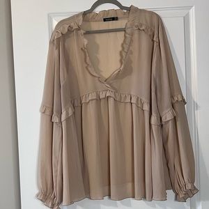 Transparent flowy top